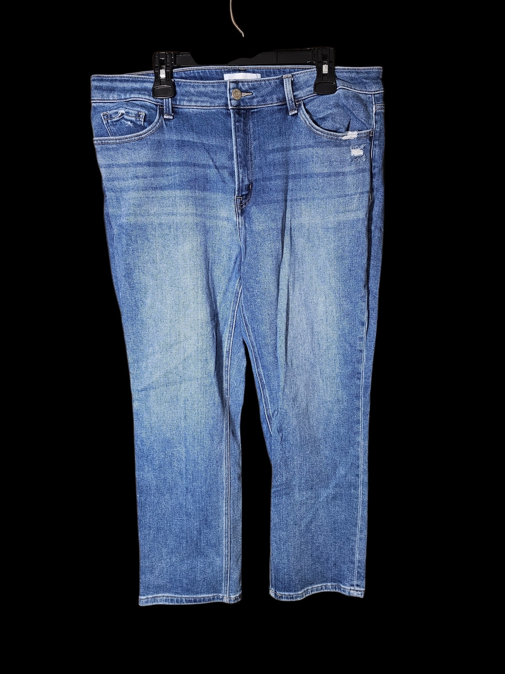 Women's Straight Leg Denim Jeans - Light Blue Wash